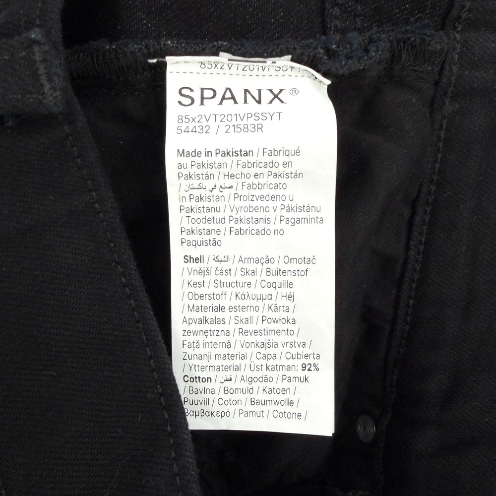 SPANX High Rise Flare Jeans Women 6 Regular Black Stretch Slimming Tummy Control - Picture 10 of 16